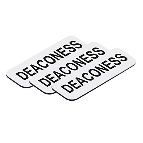 Étiquettes de nom Deaconess lot de 3 blanches pour marquage textile