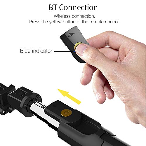 Bastão de selfie, Walory K07 Selfie Stick integrado Tripé BT 4.0 sem fio Selfie Stick Mini Tripé por