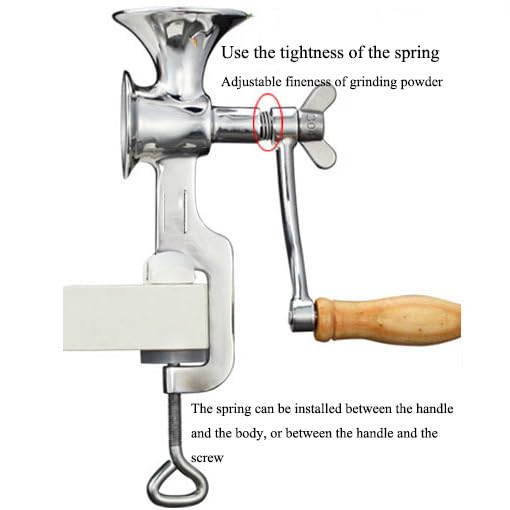 VEVOR Handmatige graanmolen, RVS handmatige graanmolen,Aanrecht Klem Ontwerp Handmatige Koffiebonenmolen,Houten Handvat Tarwemolen Hand Crank Voor het slijpen van Koffiebonen Maïs Tarwe