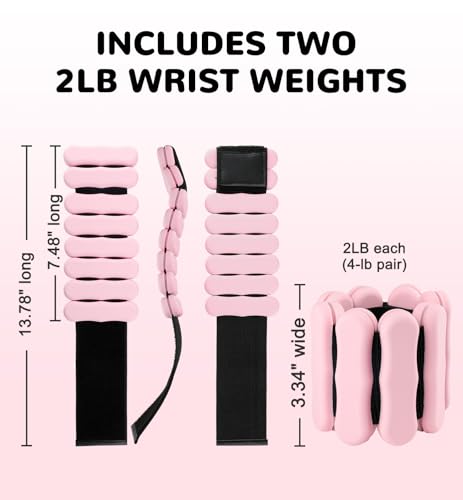 Image of Ankle & Wrist Weights for Women Men, Set of 2, 1 lb /2 lb Each | Adjustable Arm & Leg Weights, Soft Silicone Weighted Bracelet For Pilates Yoga Dance Walking Running Swimming Weight Loss