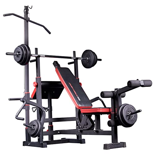 Universal Hantelbank Kraftstation Fitnesscenter mit Latzug, Curlpult, Butterfly, Bein- und...