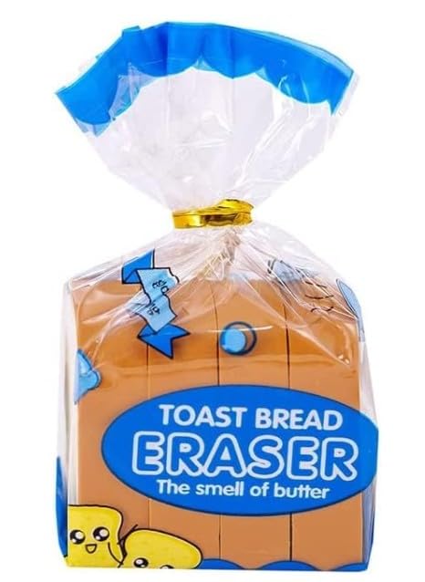 Brown Food Erasers,Toast Bread Eraser Stationery,Bread Shape,Pencil Eraser Sketching Tools, Mini Erasers，Food erasers for Student，Standard Pencil