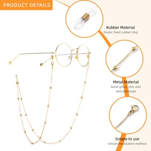 Image of Eyeglass Chain for Women Stylish,Stainless Steel Glasses Strap for Men Women,Eye Glasses Holders Around Neck
