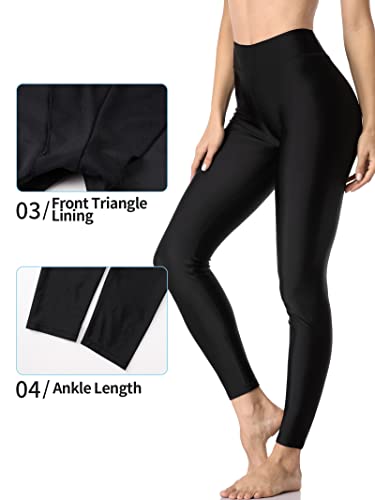 Attraco Swim Leggings Women Swimming Pants Upf 50+ Rash Guard Pants Black L #TOP3