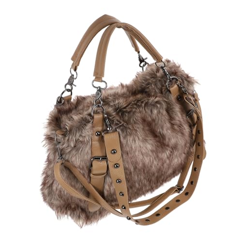 Sac à épaule décontracté en peluche pour sorties urbaines et soirées