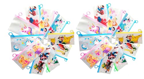 SHUDAUSHI Cartoon Plastic Stationery Zip Pouch For Pen Pencil & Multi Utility Best For Return Navratri Gifts Mix Design Party Favor For Kids In Bulk Storage Pouch Cosmetic Pouch (24Pcs,Multicolor) (B0CM3P8N61) Amazon Price History, Amazon Price Tracker