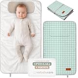 Cambiador Bebe Portatil Impermeable Plegable Acolchado Lavable Cuadros Vichy para Casa Fuera o Viaje Regalo Recien Nacido Cosas Accesorios Niño Niña Muda Fraldas para Pañales Changing Mat Baby Valbaby