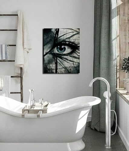 Décoration de salon moderne affiche yeux tableau encadré 40 x 60 cm