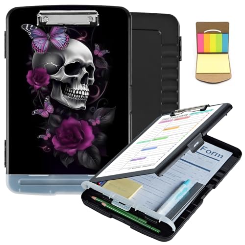 Porte-bloc pour entraîneurs et fournitures scolaires au motif tête de mort