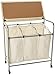 Honey-Can-Do Rolling Laundry Sorter with Ironing Board, Natural
