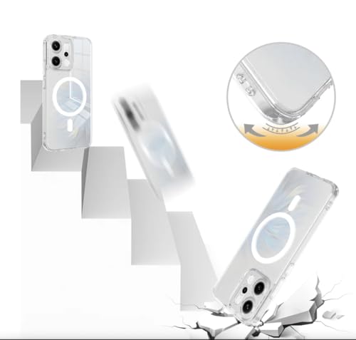 Image of AEETZ Clear Back Case for Moto Edge 60 5G / Motorola Moto Edge 60 Fusion 5G, Hard PC Shockproof Transparent Back Cover Case Compatible with Mag-Safe, Anti-Yellowing (Moto Edge 60 Fusion 5g)