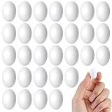 Bucherry 30 Pcs Wooden Fake Eggs 7/8 Inch Mini White Easter Eggs Unfinished for DIY Crafts Painting Nesting Boxes Kitchen Play Game Easter Party Favors, Smooth and Ready to Decorate