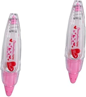 Amosfun 2 Peças Enfeites De Scrapbook Fita Adesiva Colorida Fita Corretiva Branca Decoração Branca Fita Corretiva Fita Corretiva Caneta Fita Corretiva De Leite Fofa Fita Corretiva Coração