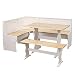 The Mezzanine Shoppe Knox Modern 3 Piece Corner Dining Nook Set, Natural/White