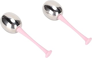 Globos de gelo de aço inoxidável, design ergonômico prateado reduzem o inchaço aparência redonda Globos de gelo faciais de aço inoxidável para salão de beleza para cuidados com a pele facial Alça Rosa