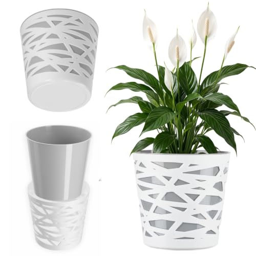 KADAX Blumentopf, Übertopf, runder Pflanztopf aus Kunststoff, Pflanzkübel für Blumen, Pflanzen, Balkon, Blumenkübel für Innen… – Ansicht 1