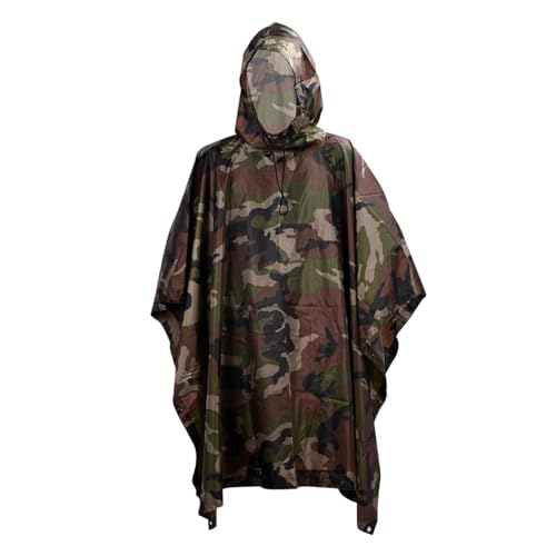 Poncho impermeabile mimetico per esterni, poncho impermeabile mimetico con cappuccio, attrezzatura per da caccia marina, riparo da campeggio