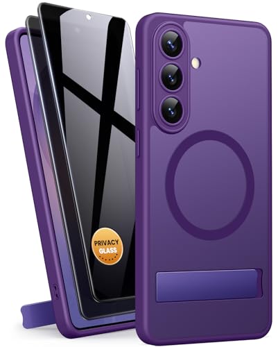 BXYJY for Samsung Galaxy S26Plus Case Magnetic, Built-in Stand, Dark Purple