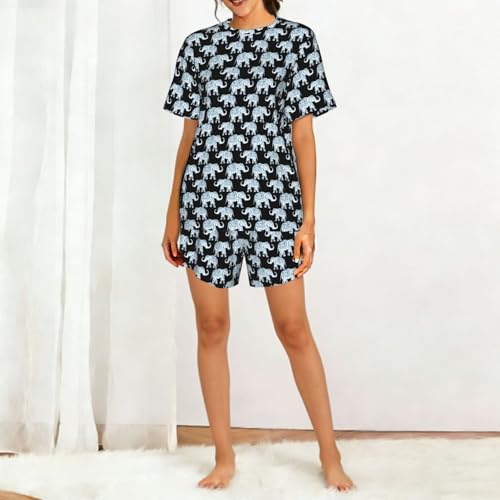 Fular con estampado de elefante azul y negro accesorio boho 3