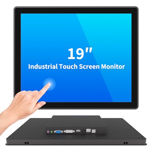 Image of 19 Inch Industrial Touch Screen Monitor, 10 Points Touch, Ratio 5:4 Capacitive PCAP Display, 1280x1024R, Active Matrix TFT LCD, LED Backlight, VGA, DVI, HD-MI Ports