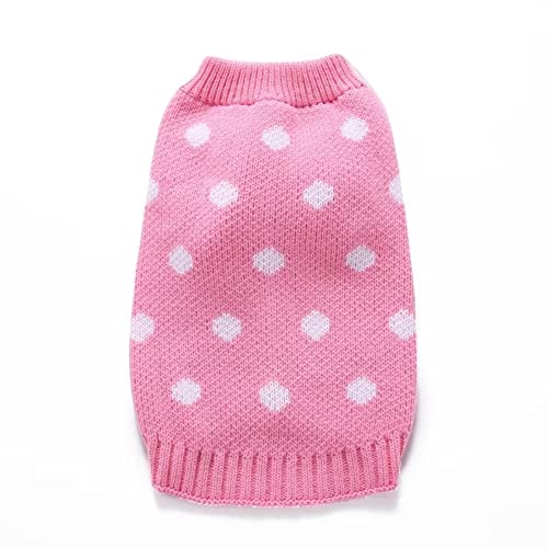 Cute Pink Christmas Snow Sweater For Small Dogs Cats Winter Warm Sweater School Style Shirt Outfits Clothes S #TOP6