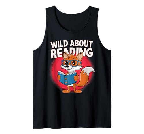 Pasión por leer lindo diseño de zorro amante de los libros Camiseta sin Mangas