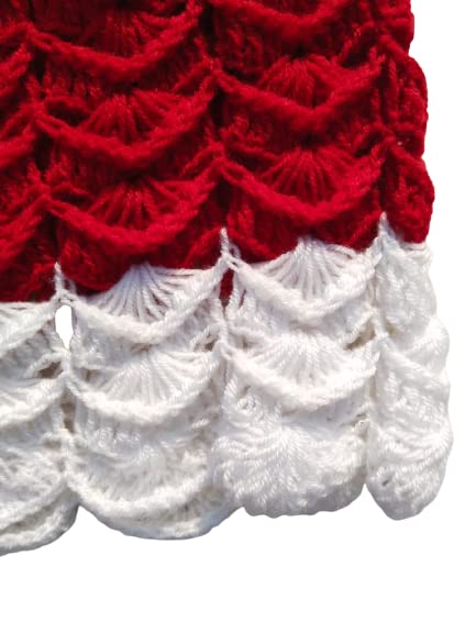 Image of NILU Craft Baby Girls Handmade Woollen Frock Cum Sweater (Red)