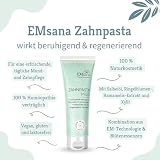 EMsana Zahnpasta mild – Natürliche Zahnpflege mit Effektiven Mikroorganismen, Xylit & Hamamelis-Extrakt – Vegan, Homöopathie-Verträglich, Ohne Fluorid & Mikroplastik – 75 ml