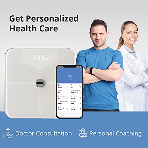 Image of GOQii Balance Digital Weighing Scale with 3 Months Personal Coaching |Complete Digital Body Composition Monitor Including BMI, Skeletal Muscle, Protein, Fat and Other Key Body Composition|