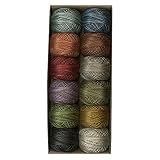 Valdani Perle Cotton Size 8 Embroidery Thread 12-Ball Sampler Set- All Through The Night