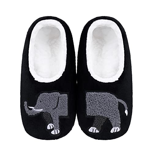Image of ZYZX Cute Slipper Socks with Grips,Cozy Soft Sole House Slippers for Women | Animal Pattern Warm Safe Non Slip Fleece-lined Fluffy Fuzzy Socks Indoor for Adult,Easy to Wash,Gifts