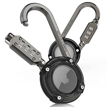 AMAZON - 2Pack Airtag Holder with 3-Digit Combination Lock, Protective Airtag Case with Metal Carabiner, Airtag Bike Mount Lock for Anti-Theft, Apple Airtag Accessory for Luggage, Backpacks, Strollers (2Pack)