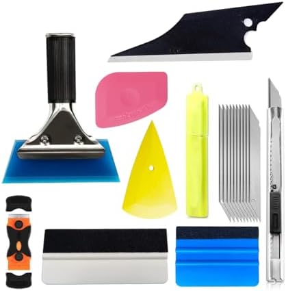 Mandark 18PCS Car Window Tint Kit, Vehicle Glass Protective Film Wrapping Installation Set, Auto Vinyl Wrap Tinting Tools Included Squeegees, Felt Squeege, Cutting Knife with Blades