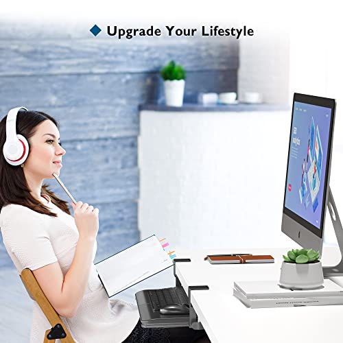 Bontec Small Keyboard Tray Under Desk, Pull Out Keyboard & Mouse Tray With C Clamp, 20 (24.6Including Clamps) X 11.8Inch Steady Slide-Out Computer Drawer For Typing, Perfect For Home Or Office, Black #TOP7
