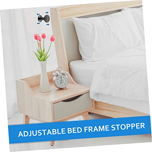 Veemoon 2Pcs Head Stabilizer Threading Tool Adjustable Bed Frames Black Bedframe Bed Anti Shake Tool Adjustable Threaded Bed Stopper Headboard Wall Support Anti Shake Bed Fixer Pallet Sofa #TOP3