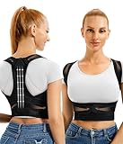 URSEXYLY Back Brace and Posture Corrector for Women and Men, Lightweight Shoulder Straightener Adjustable Full Back Support,Back Pain Relief Spine Corrector (Black, M/L)