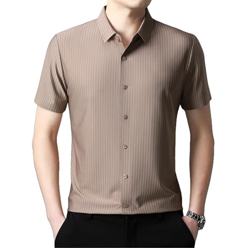 Chemise d'été homme sans repassage USTZFTBCL à manches courtes et tissu frais