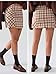 EXLURA Women's Fashion Faux Wool Mini Skirt High Waisted Y2K Trendy Side Slit Tweed Plaid Skirts 2025 Fall Winter Outfits Orange