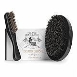 Hunter Jack Beard Brush Kit for Men, 2 pc - Mens Beard Grooming Kit, Beard Care & Mustache - Grow a Beard Kit with 100% Boar Bristle Hair Brush - Premium Gift Box - Free