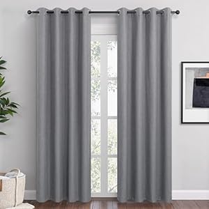 Dark Grey Linen Blackout Curtains 8...