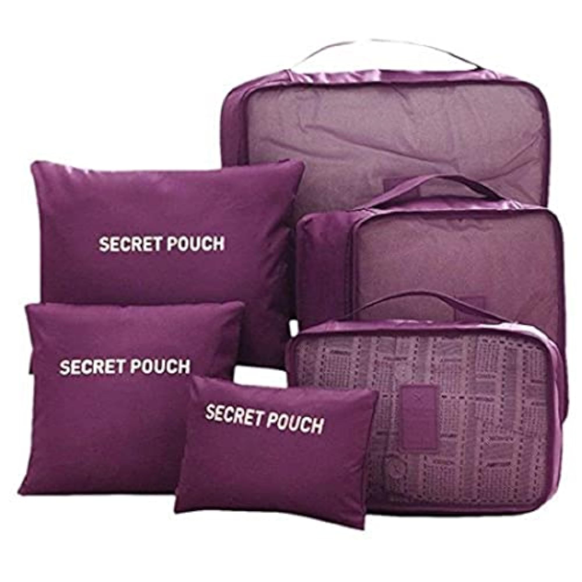 6 in 1 Polyester Travel Bag Packing Cubes Set for Organizing