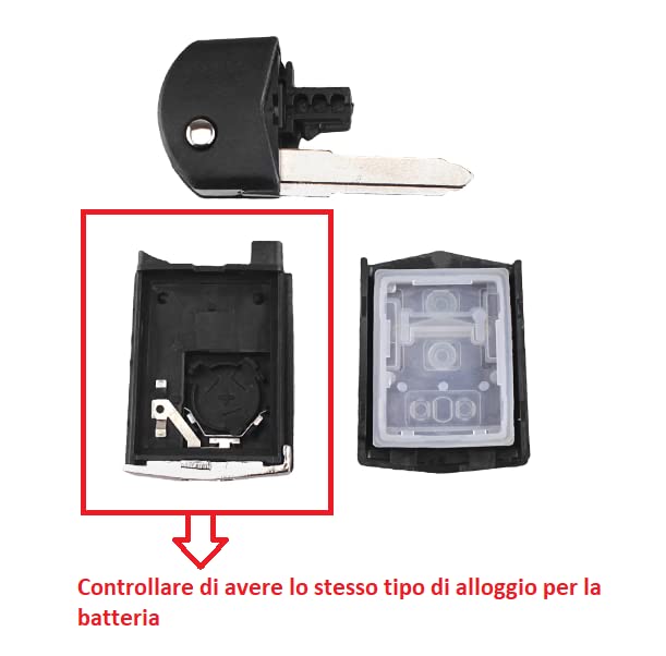 Guscio Chiave Telecomando Compatibile con Mazda 2 3 5 6 M6 RX8 MX5 Cover Scocca Ricambio (2 Tasti)