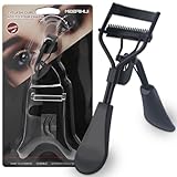 Eyelash Curler for Hooded Eyes,Lash Curle with Built-in Comb and 2 PCS Additional Rubber Replacement Pad,Lifts and Defines