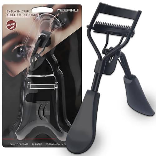 Eyelash Curler for Hooded Eyes Lash Curle with Built-in Comb and 2 PCS Additional Rubber Replacement Pad Lifts and Defines