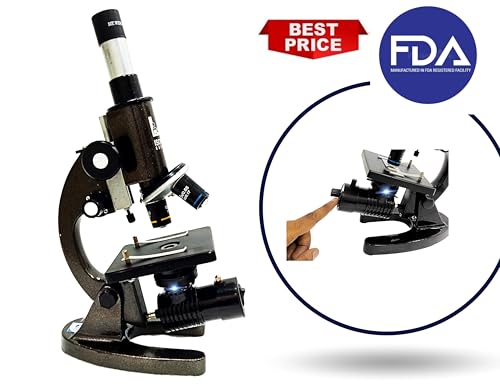 Image of Black Compound Student Microscope With 10X & 45X Objective and 10X & 15X EYEPIECE ISO 9001:2015 CERTIFIED,GOVT. APPROVED BRAND