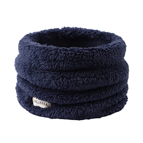 JANGANNSA Fleece Boys Girls Scarf Warm Winter Autumn Kids Collar Scarf Neck Warmer Children Scarf 1-6Y (Navy)