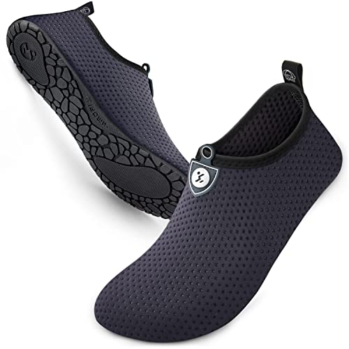 SIMARI Wasserschuhe Damen und Herren, schnelltrocknend, Barfuß, für Outdoor, Strand, Schwimmen, Sport, Yoga, Schnorcheln 605 Circle dot Grey, EU 36, SWS001 Cover