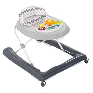 Mychild® Wizzy Walker – Grey – Activity Centre Baby Walker – Easy fold Frame for Storage – 6 Months + Anti Fall Blocks for Extra Safety and 3 Height Adjustment.