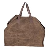 KPOYTWRDN Sacca per Legna da ardere in Tela Resistente, Grande portalegna con Maniglie rinforzate, Supporto per Tronchi a Toppa Aperta per Camino, Stufa a Legna, Campeggio, Barbecue e conser