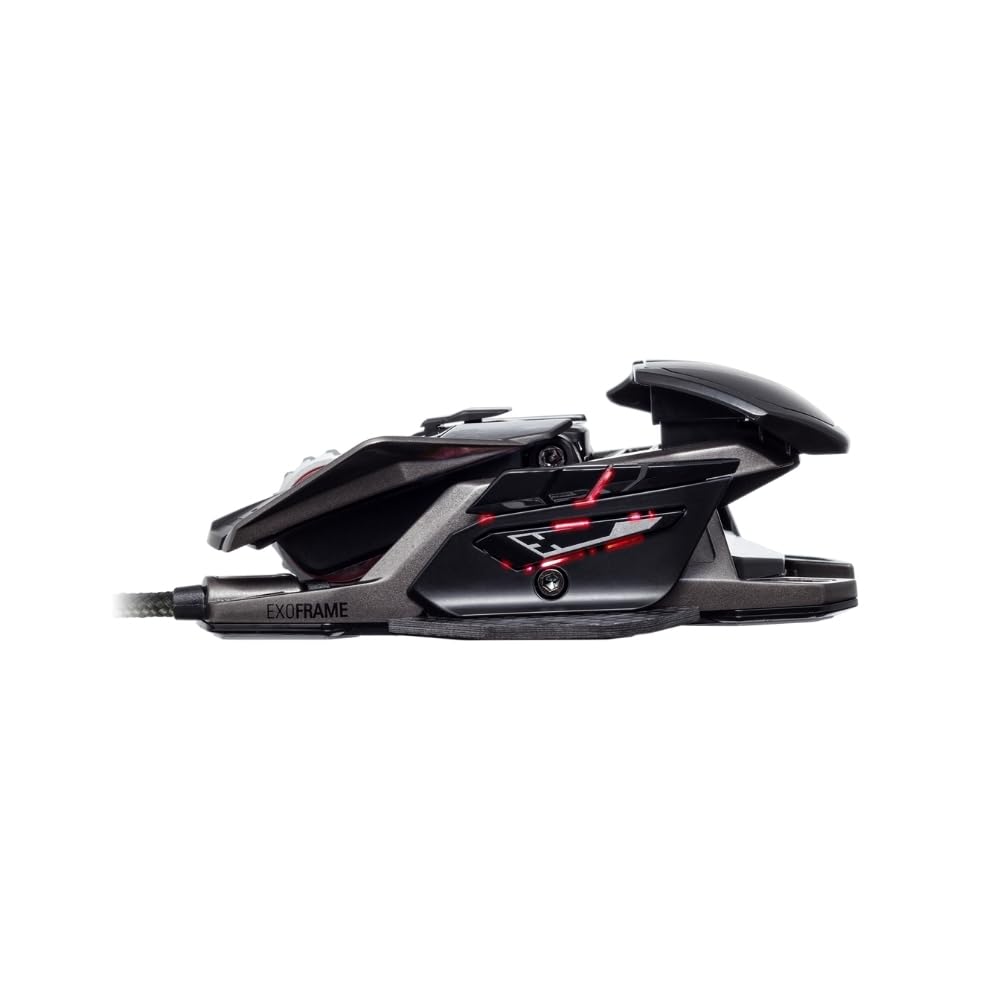 Mad Catz The Authentic R.A.T. Pro X3 Wired Gaming Mouse - 16000Dpi - 3 Scroll Wheel Ring Options – With Extra Accessories - On-Board Memory For 10 User Profiles - Carbon Fiber Thumb Rests, Black